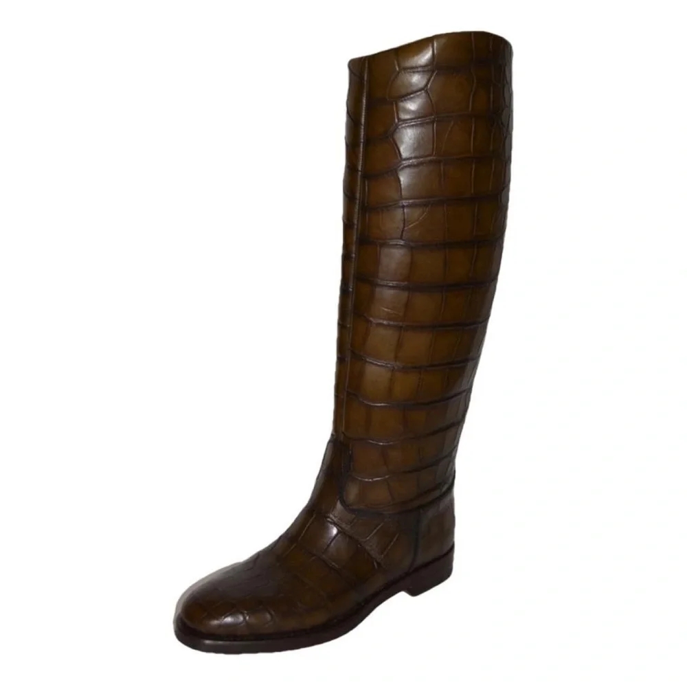 Gucci Alligator leather riding boots 8,5-9 - Picture 14 of 15